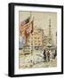 Flags, Columbus Circle, 1918-Childe Hassam-Framed Giclee Print