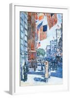 Flags, Fifth Avenue-Childe Hassam-Framed Art Print