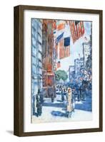 Flags, Fifth Avenue-Childe Hassam-Framed Art Print