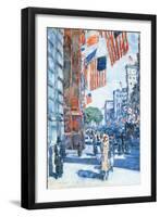 Flags, Fifth Avenue-Childe Hassam-Framed Art Print