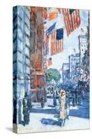 Flags, Fifth Avenue-Childe Hassam-Stretched Canvas