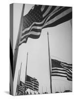 Flags Flying at Half Mast Following the Death of Gen George C. Marshall-null-Stretched Canvas