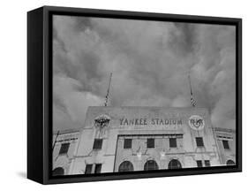 Flags Flying at Half Mast on Top of Yankee Stadium to Honor Late Baseball Player Babe Ruth-Cornell Capa-Framed Stretched Canvas