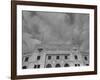 Flags Flying at Half Mast on Top of Yankee Stadium to Honor Late Baseball Player Babe Ruth-Cornell Capa-Framed Photographic Print