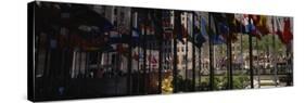 Flags in a Row, Rockefeller Plaza, Manhattan, New York, USA-null-Stretched Canvas