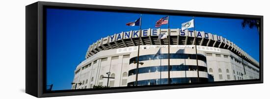 Flags in Front of a Stadium, Yankee Stadium, New York City, New York, USA-null-Framed Stretched Canvas