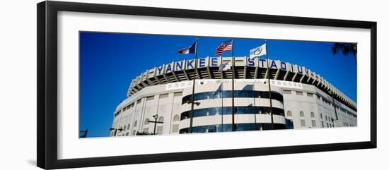 Flags in Front of a Stadium, Yankee Stadium, New York City, New York, USA-null-Framed Photographic Print