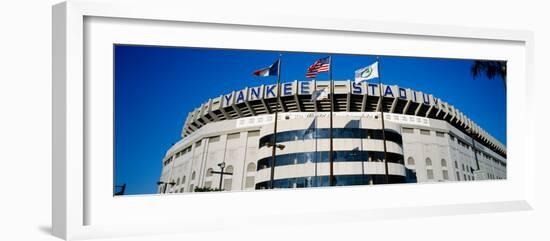 Flags in Front of a Stadium, Yankee Stadium, New York City, New York, USA-null-Framed Photographic Print