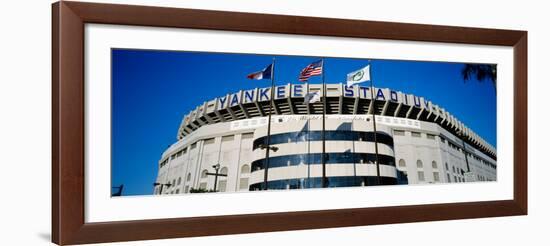 Flags in Front of a Stadium, Yankee Stadium, New York City, New York, USA-null-Framed Photographic Print