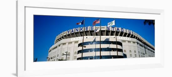 Flags in Front of a Stadium, Yankee Stadium, New York City, New York, USA-null-Framed Photographic Print