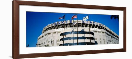 Flags in Front of a Stadium, Yankee Stadium, New York City, New York, USA-null-Framed Photographic Print