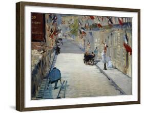 Flags in Mosnier Street-Edouard Manet-Framed Giclee Print