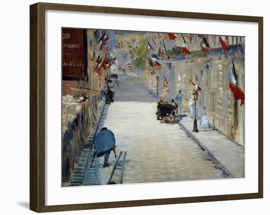 Flags in Mosnier Street-Edouard Manet-Framed Giclee Print