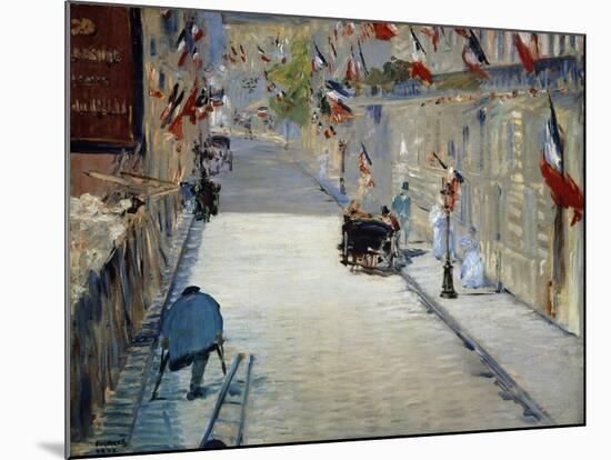 Flags in Mosnier Street-Edouard Manet-Mounted Giclee Print