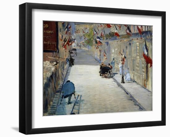 Flags in Mosnier Street-Edouard Manet-Framed Giclee Print