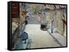 Flags in Mosnier Street-Edouard Manet-Framed Stretched Canvas