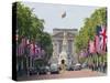 Flags Lining Mall to Buckingham Palace for President Obama's State Visit in 2011, London, England-Walter Rawlings-Stretched Canvas