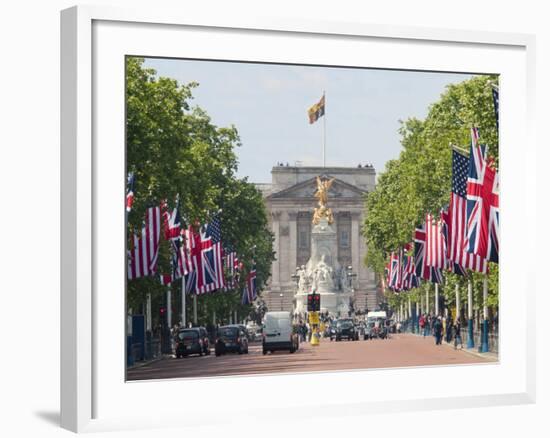 Flags Lining Mall to Buckingham Palace for President Obama's State Visit in 2011, London, England-Walter Rawlings-Framed Photographic Print