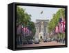 Flags Lining Mall to Buckingham Palace for President Obama's State Visit in 2011, London, England-Walter Rawlings-Framed Stretched Canvas