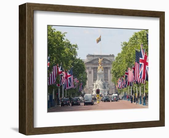 Flags Lining Mall to Buckingham Palace for President Obama's State Visit in 2011, London, England-Walter Rawlings-Framed Photographic Print