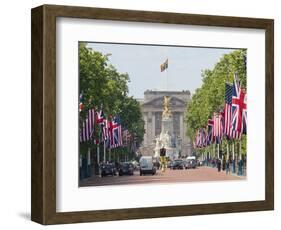 Flags Lining Mall to Buckingham Palace for President Obama's State Visit in 2011, London, England-Walter Rawlings-Framed Photographic Print