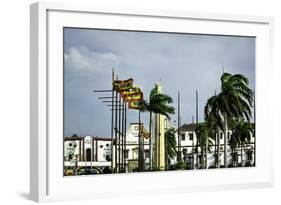 Flags Link Getsemani with El Centro Districts of Cartagena, Colombia-Jerry Ginsberg-Framed Photographic Print