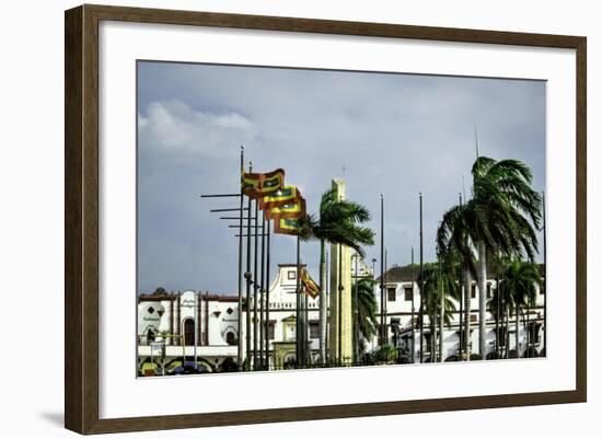 Flags Link Getsemani with El Centro Districts of Cartagena, Colombia-Jerry Ginsberg-Framed Photographic Print