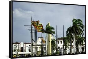 Flags Link Getsemani with El Centro Districts of Cartagena, Colombia-Jerry Ginsberg-Framed Stretched Canvas