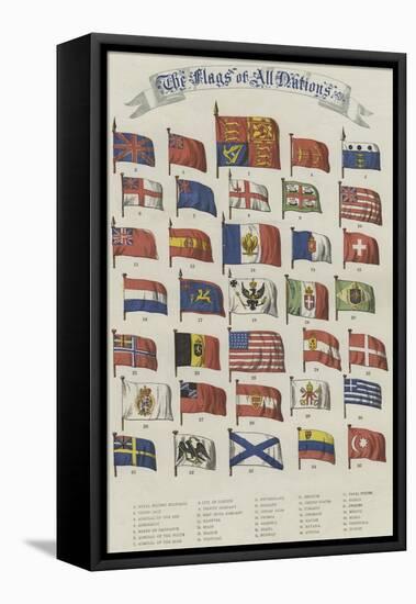 Flags of All Nations-null-Framed Stretched Canvas