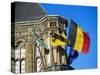 Flags of Belgium on the Right, Flanders in the Center on the Town Hall of Ghent, Flanders, Belgium-Richard Ashworth-Stretched Canvas