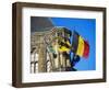 Flags of Belgium on the Right, Flanders in the Center on the Town Hall of Ghent, Flanders, Belgium-Richard Ashworth-Framed Photographic Print