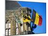 Flags of Belgium on the Right, Flanders in the Center on the Town Hall of Ghent, Flanders, Belgium-Richard Ashworth-Mounted Photographic Print