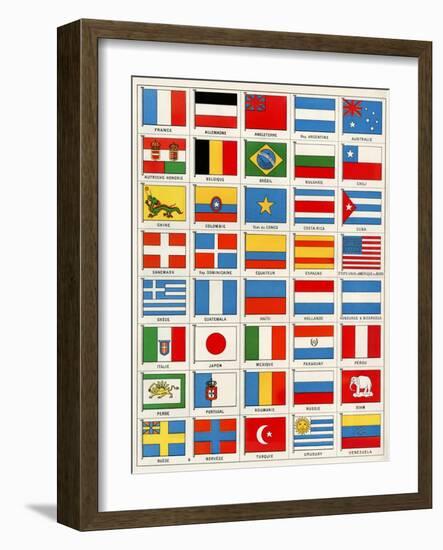 Flags of Forty Countries About 1890-null-Framed Giclee Print