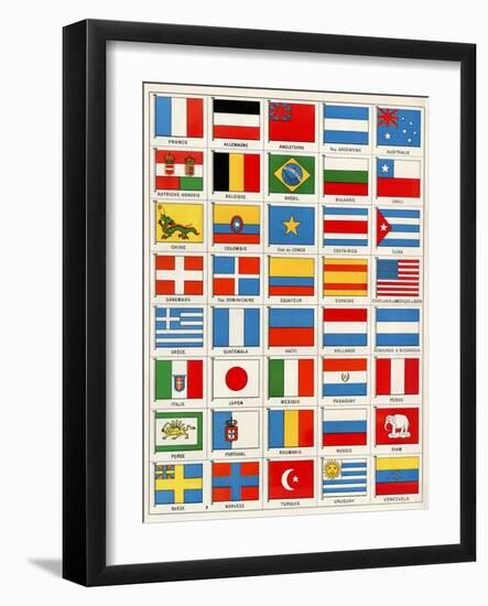 Flags of Forty Countries About 1890-null-Framed Giclee Print