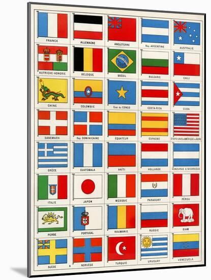 Flags of Forty Countries About 1890-null-Mounted Giclee Print