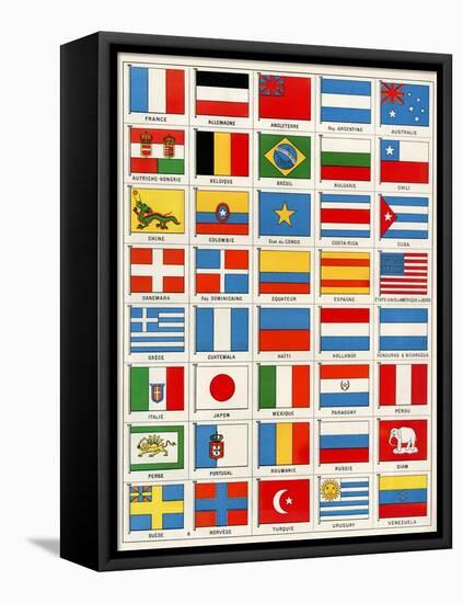 Flags of Forty Countries About 1890-null-Framed Stretched Canvas