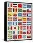 Flags of Forty Countries About 1890-null-Framed Stretched Canvas