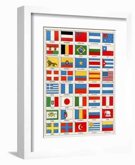 Flags of Forty Countries About 1890-null-Framed Giclee Print