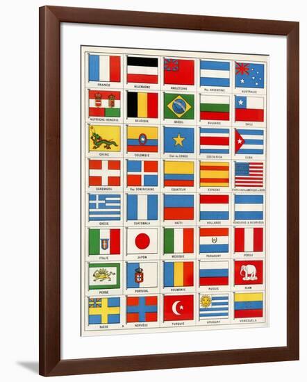 Flags of Forty Countries About 1890-null-Framed Giclee Print