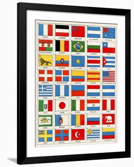 Flags of Forty Countries About 1890-null-Framed Giclee Print