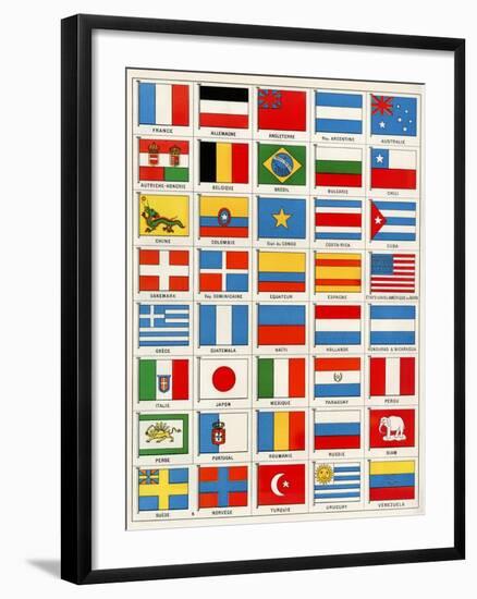 Flags of Forty Countries About 1890-null-Framed Giclee Print