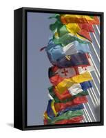 Flags of the Nation, Athens, Greece-Paul Sutton-Framed Stretched Canvas
