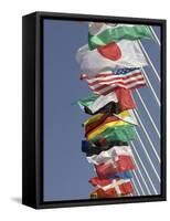 Flags of the Nations, Athens, Greece-Paul Sutton-Framed Stretched Canvas