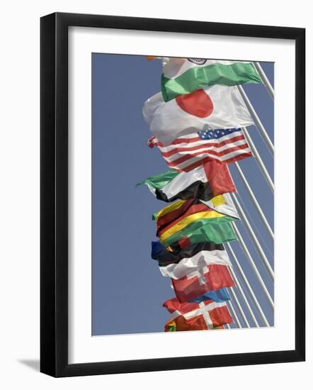 Flags of the Nations, Athens, Greece-Paul Sutton-Framed Photographic Print