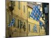 Flags of the Onda (Wave) Contrada in the Via Giovanni Dupre, Siena, Tuscany, Italy, Europe-Ruth Tomlinson-Mounted Premium Photographic Print