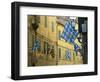 Flags of the Onda (Wave) Contrada in the Via Giovanni Dupre, Siena, Tuscany, Italy, Europe-Ruth Tomlinson-Framed Photographic Print