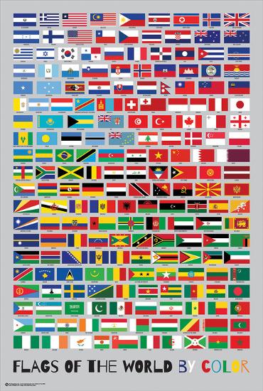 Flags of the World by Color-null-Lamina Framed Poster