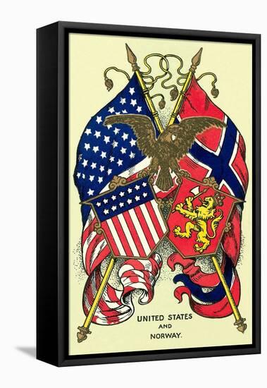 Flags of United States and Norway-null-Framed Stretched Canvas