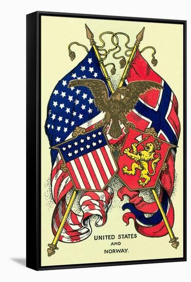 Flags of United States and Norway-null-Framed Stretched Canvas