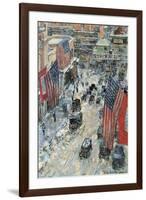 Flags on Fifth Avenue, Winter 1918-Childe Hassam-Framed Art Print
